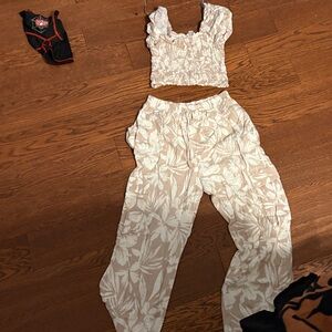 Monteau Cream Floral Jumpsuit